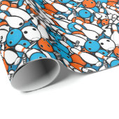 Nahtlose Bowling-Sportart Geschenkpapier (Rolleneckpunkt)