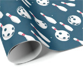 Nahtlose Bowling-Sportart Geschenkpapier (Rolleneckpunkt)