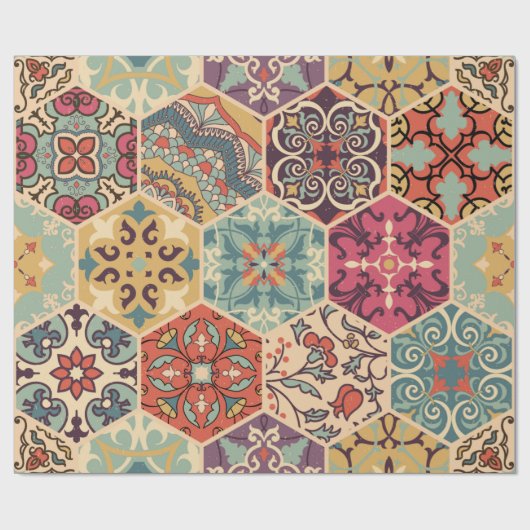 Nahtlose bunte Fliesen mit dem Islam, Arabi Geschenkpapier (Flach)