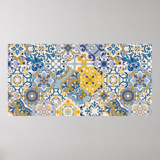 Nahtlose bunte Fliesen mit dem Islam, Arabi Poster (Vorne)