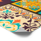 Nahtlose bunte Fliesen mit dem Islam, Arabi Poster (Ecke)