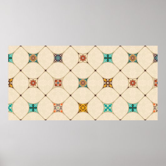 Nahtlose bunte Fliesen mit dem Islam, Arabi Poster (Vorne)