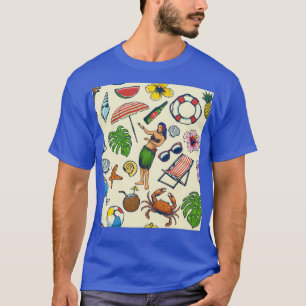 Nahtlose bunte Sommermuster T-Shirt