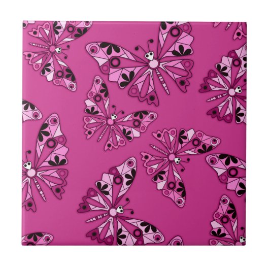 Nahtlose Cartoon Kinder abstrakte Schmetterlingsmu Fliese (Vorderseite)