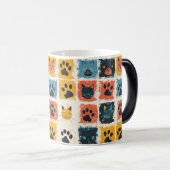 Nahtlose Cat Cartoon Pads Fun Muster Design Verwandlungstasse (VorderseiteRechts)