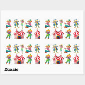 Nahtlose Clowns und Zirkuszelt Rechteckiger Aufkleber (Blatt)