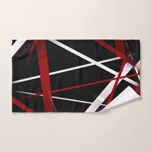 Nahtlose Criss quere rote und weiße Linien auf Badhandtuch Set (Handtuch)