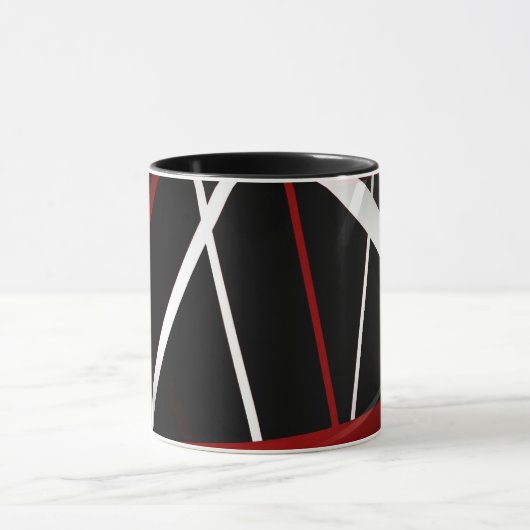 Nahtlose Criss quere rote und weiße Linien auf Tasse (Zentrum)