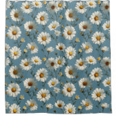 Nahtlose Daisy-Blume-Muster auf blau Duschvorhang (Vorderseite)