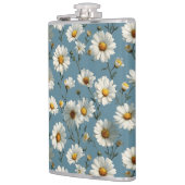 Nahtlose Daisy-Blume-Muster auf blau Flachmann (Links)