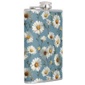 Nahtlose Daisy-Blume-Muster auf blau Flachmann (Rechts)