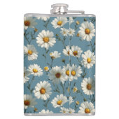 Nahtlose Daisy-Blume-Muster auf blau Flachmann (Rückseite)