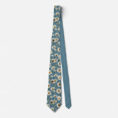 Nahtlose Daisy-Blume-Muster auf blau Krawatte (Vorderseite)
