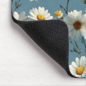 Nahtlose Daisy-Blume-Muster auf blau Mousepad (Ecke)