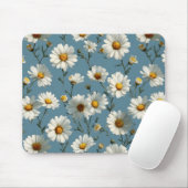 Nahtlose Daisy-Blume-Muster auf blau Mousepad (Mit Mouse)