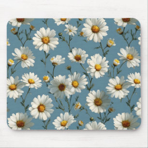 Nahtlose Daisy-Blume-Muster auf blau Mousepad