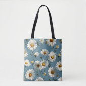Nahtlose Daisy-Blume-Muster auf blau Tasche (Vorderseite)