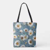 Nahtlose Daisy-Blume-Muster auf blau Tasche (Rückseite)