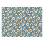 Nahtlose Daisy-Blume-Muster auf blau Tischdecke (Vorderseite (Horizontal))