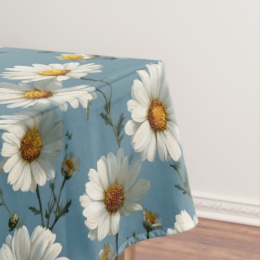 Nahtlose Daisy-Blume-Muster auf blau Tischdecke (Beispiel)