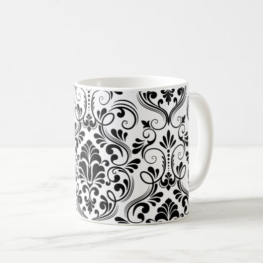Nahtlose Damask Kaffeetasse (VorderseiteRechts)