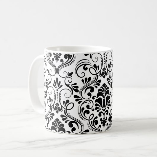 Nahtlose Damask Kaffeetasse (Vorderseite Links)