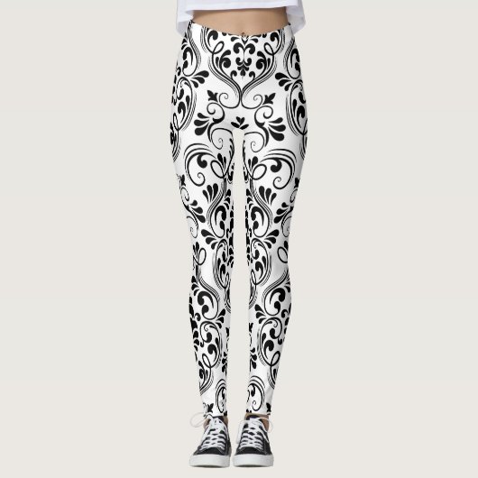 Nahtlose Damask Leggings (Vorderseite)
