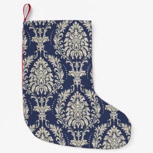 Nahtlose Damast-Tapete. Nahtloses Vintages Pattern Kleiner Weihnachtsstrumpf