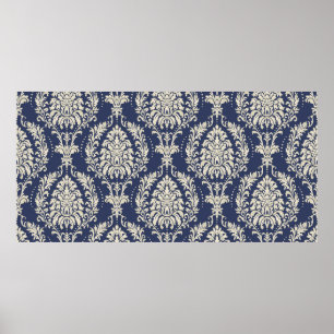 Nahtlose Damast-Tapete. Nahtloses Vintages Pattern Poster