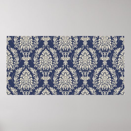 Nahtlose Damast-Tapete. Nahtloses Vintages Pattern Poster (Vorne)