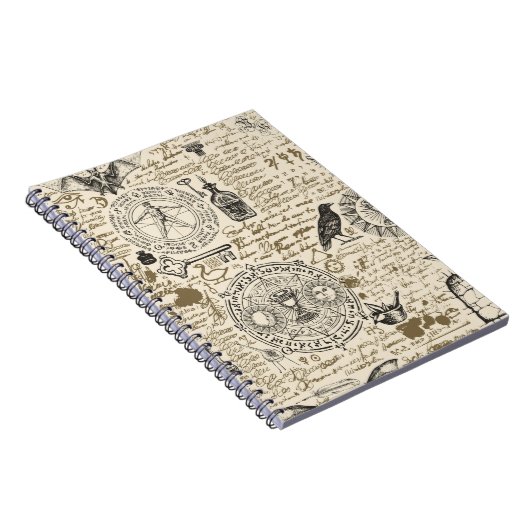 Nahtlose Darstellung eines Alchimie-Themas in Vin Notizblock (Rechte Seite)