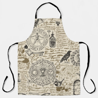  Nahtlose Darstellung eines Alchimie-Themas in Vin Schürze