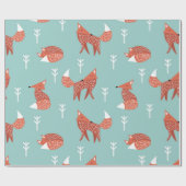 Nahtlose Darstellung mit niedlichem Orangenfuchs Geschenkpapier (Flach)