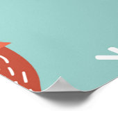 Nahtlose Darstellung mit niedlichem Orangenfuchs Poster (Ecke)