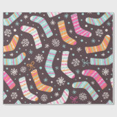 Nahtlose Darstellung mit Weihnachtssocken Geschenkpapier (Flach)