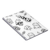 Nahtlose Darstellung von Halbbildern mit gezeichne Notizblock (Rechte Seite)