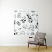 Nahtlose Darstellung von Halbbildern mit gezeichne Wandteppich (Beispiel)