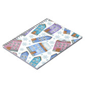 Nahtlose Darstellung von Winterhäusern und Schnee Notizblock (Linke Seite)