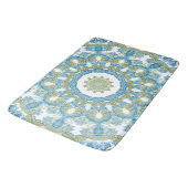 Nahtlose Dekoration in blau-grün, weiß dekoriert Badematte (Schrägansicht)