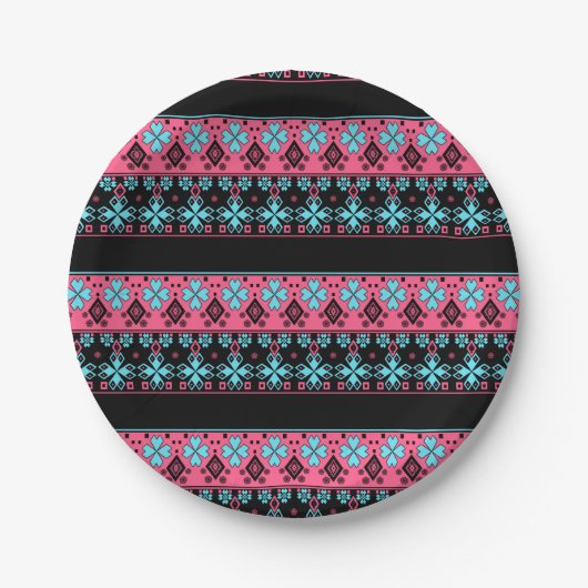 Nahtlose Dekoration verzierte Leute 2020 Neujahr Pappteller (Vorderseite)