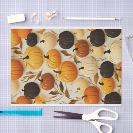 Nahtlose Design Pumpkin Fall Decoupage Seidenpapier (Handwerk)