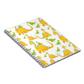 nahtlose Dinosaurier-Illustrationsmuster farbig Notizblock (Rechte Seite)