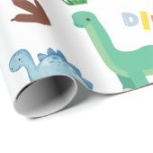 Nahtlose Dinosaurier-Muster Geburtstagsfeier Geschenkpapier (Rolleneckpunkt)
