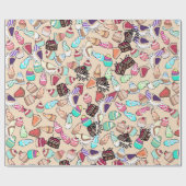 Nahtlose doodle Tortenmuster. Handgezob Geschenkpapier (Flach)