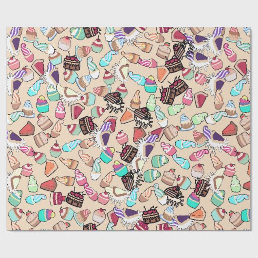 Nahtlose doodle Tortenmuster. Handgezob Geschenkpapier (Flach)