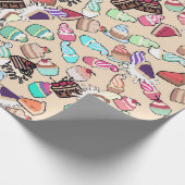 Nahtlose doodle Tortenmuster. Handgezob Geschenkpapier (Ecke)