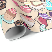 Nahtlose doodle Tortenmuster. Handgezob Geschenkpapier (Rolleneckpunkt)