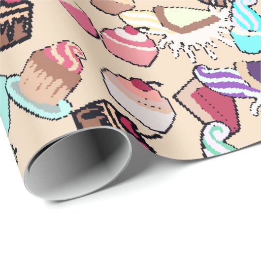 Nahtlose doodle Tortenmuster. Handgezob Geschenkpapier (Rolleneckpunkt)