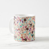 Nahtlose doodle Tortenmuster. Handgezob Kaffeetasse (Vorderseite Links)