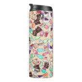 Nahtlose doodle Tortenmuster. Handgezob Thermosbecher (Nach rechts gedreht)